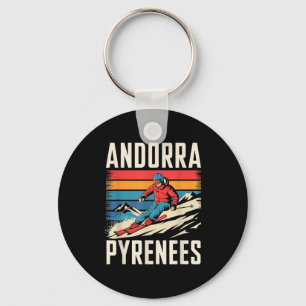 Andorra pyrenees ski resort, fun alpine skiing And Keychain
