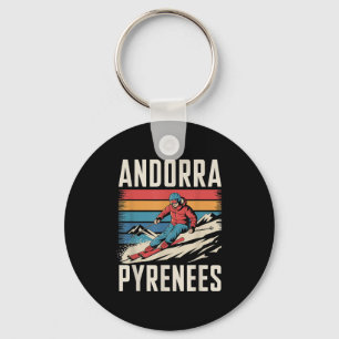 Andorra Pyrenees Ski Resort, Fun Alpine Skiing  Keychain