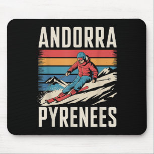 Andorra Pyrenees Ski Resort, Fun Alpine Skiing Mouse Pad