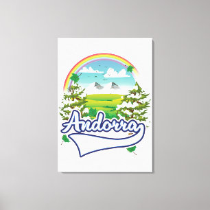 Andorra retro travel logo canvas print