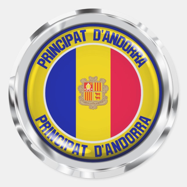Andorra Round Emblem Classic Round Sticker (Front)