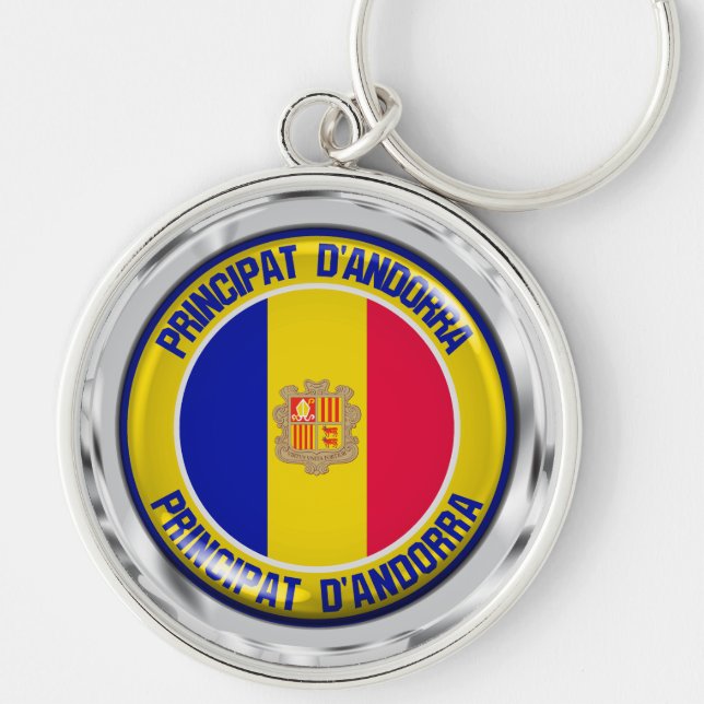 Andorra Round Emblem Keychain (Front)