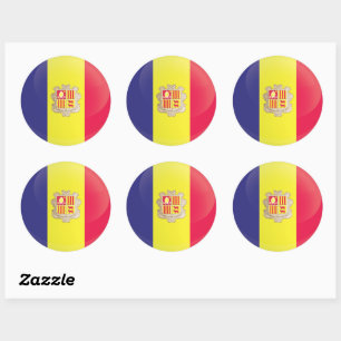Andorra  Round Icon Flag Classic Round Sticker