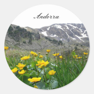 Andorra scenic landscape photograph classic round sticker