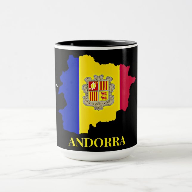 Andorra Silhouette, flag, Mug (Center)
