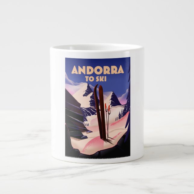 Andorra ski poster. large coffee mug (Front)