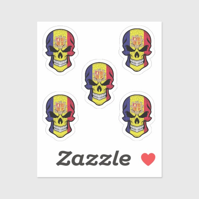 Andorra Smiling Skull Flag (Sheet)