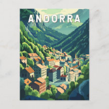 Andorra Travel Art Vintage