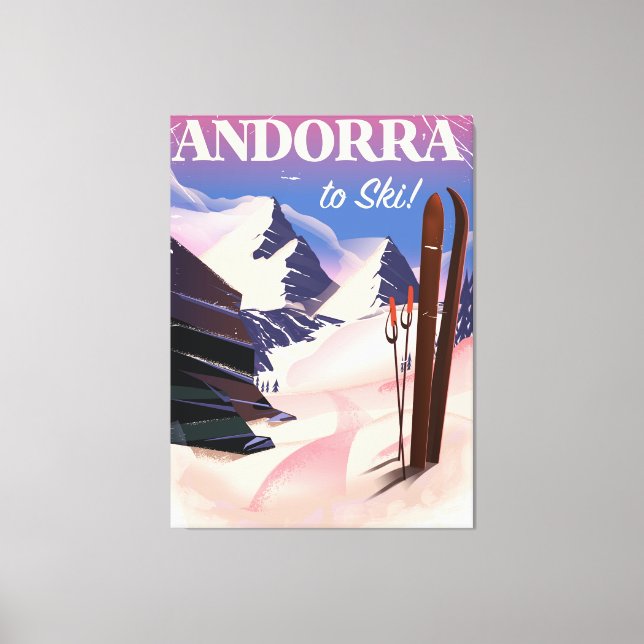 Andorra vintage Ski poster Canvas Print (Front)