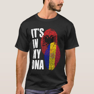 Andorran And Albanian Mix DNA Flag Heritage T-Shirt
