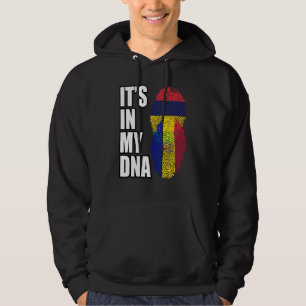 Andorran And Mauritian Mix DNA Heritage Flag Hoodie