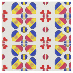 Andorran Flag & Andorra Heart fashion Fabric
