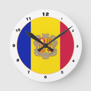 Andorran Flag & Andorra trendy fashion /design Round Clock