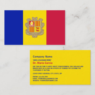 Andorran Flag, Flag of Andorra Business Card