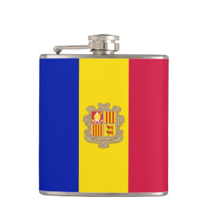 Andorran Flag & travel Andorra /sports fans Hip Flask
