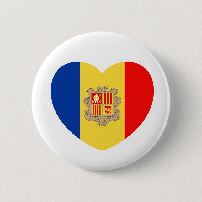 Andorran heart - For real Andorrans! 2 Inch Round Button (Front)