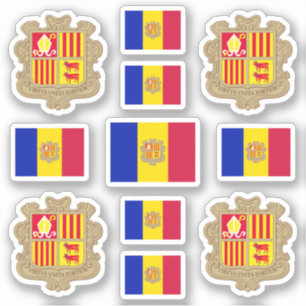 Andorran state symbols / coat of arms and flag