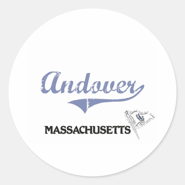 Andover Massachusetts City Classic Classic Round Sticker (Front)