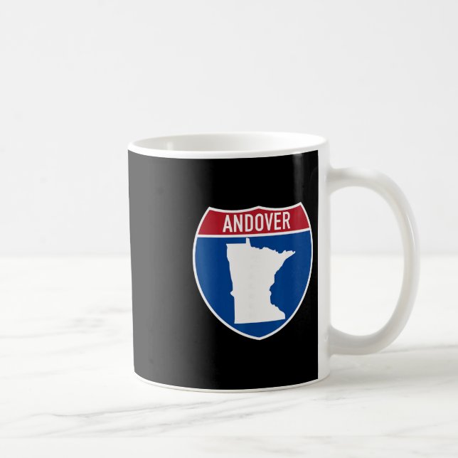 Andover Minnesota Map Highway Interstate Sign Souv Coffee Mug (Right)