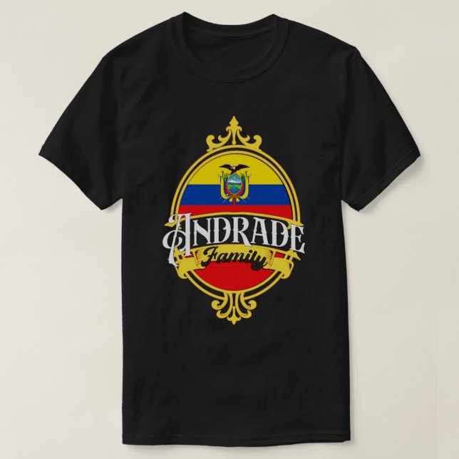 Andrade Family Ecuador flag T-Shirt (Design Front)