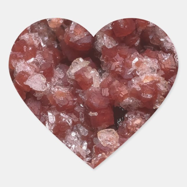 Andradite Garnet and Calcite Cluster  Heart Sticker (Front)