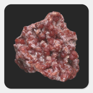 Andradite Garnet and Calcite Cluster Square Sticker