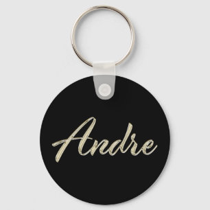 Andre Name whitegold Button Schlüsselanhänger Keychain