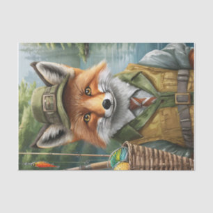 Andre the Fishing Fox, Outdorrsman, Sportsman Tissue Paper