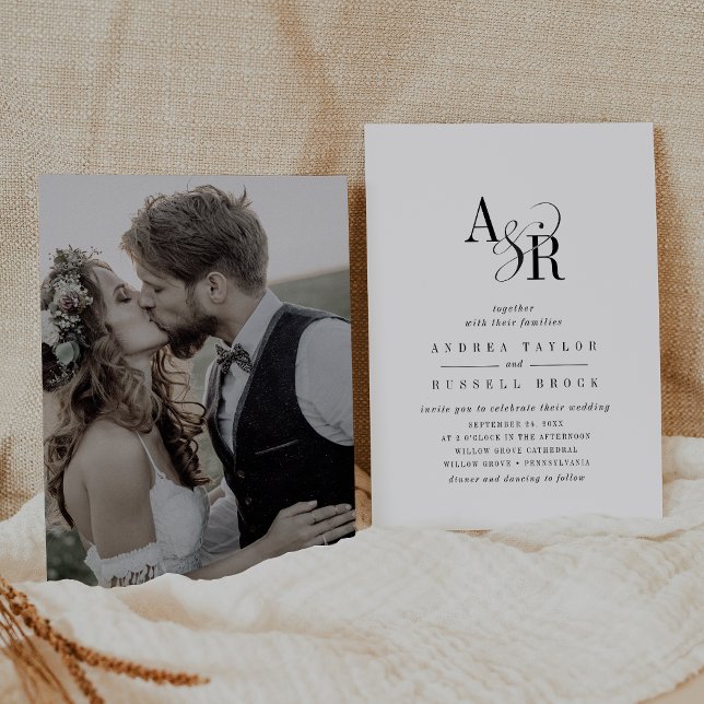 ANDREA Chic Simple Modern Minimalist Photo Wedding Invitation (ANDREA Chic Simple Modern Minimalist Photo Wedding Invitation)