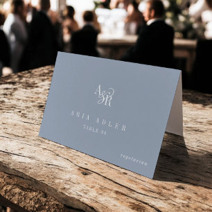 ANDREA Dusty Blue Minimal Wedding Place Cards