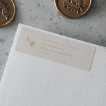 ANDREA Formal Gold Cream Return Address Labels<br><div class="desc">These formal gold and cream return address labels from the Andrea Collection are perfect for a modern wedding. The timeless and elegant design features a fancy script monogram in gold and ivory with a unique vintage feel. These labels can be used for a wedding, bridal shower, special event or any...</div>