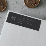 ANDREA Minimalist Dark Grey Return Address Labels<br><div class="desc">These minimalist dark grey return address labels from the Andrea Collection are perfect for a modern wedding. The dark and elegant design features a fancy script monogram in grey and white with a unique moody feel. These labels can be used for a wedding, bridal shower, special event or any time...</div>