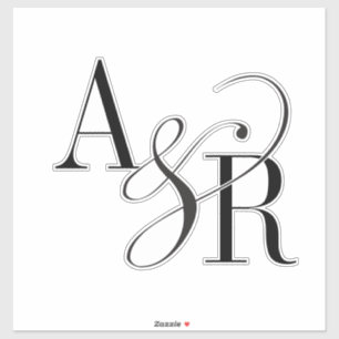 ANDREA Modern Minimalist Large Wedding Monogram
