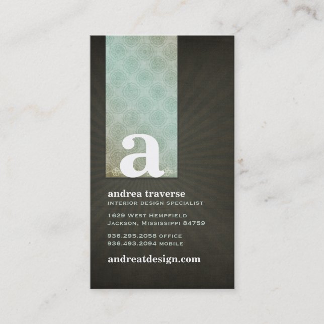 Andrea Monogram Business Cards (Front)