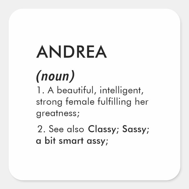 Andrea name, Editable name, Custom name Square Sticker (Front)