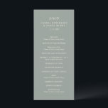 Andrea Sage Green Elegant Wedding Program<br><div class="desc">Traditional and elegant wedding program featuring a minimalist layout with a your monogram at the top along with your details in a classic serif font. The colour theme is sage green and ivory and may be changed to any colours you choose in the design editing tool. This simple and minimal...</div>