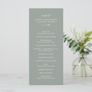 Andrea Sage Green Elegant Wedding Program