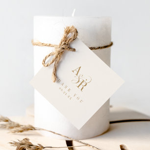 ANDREA Simple Gold Cream Boho Wedding Thank You Favour Tags