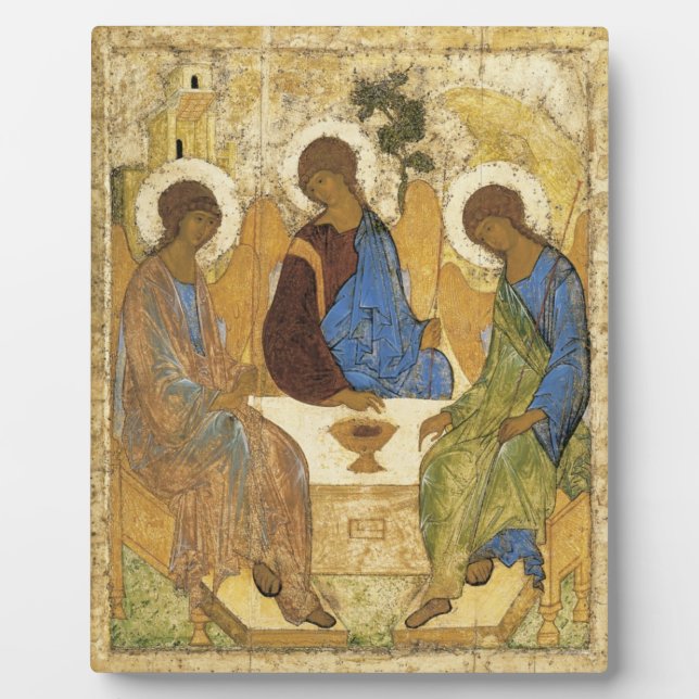 Andrei Rublev Iconic Trinity Angels Abraham Bible Plaque (Front)