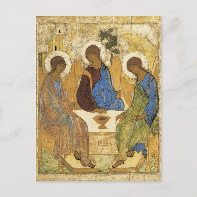 Andrei Rublev Iconic Trinity Angels Abraham Bible Postcard (Front)