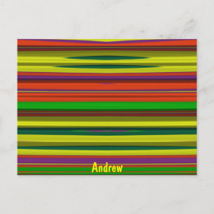 ANDREW ~ 3D Design Pattern ~ Christmas Colours~ Postcard