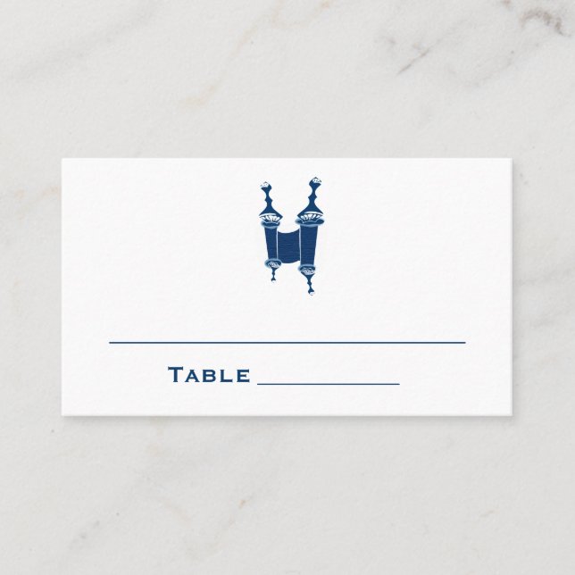 Andrew Bar Mitzvah Place Cards Seating Table Cards (Front)