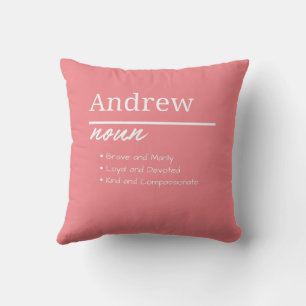 Andrew, Boy Personalized Name Definition Throw Pillow