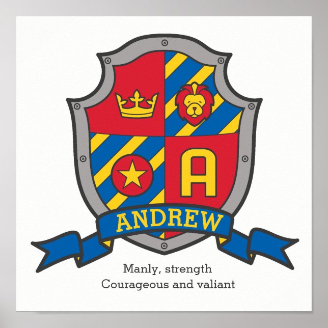 Andrew boys signifie affiche de bouclier héraldiqu (Devant)