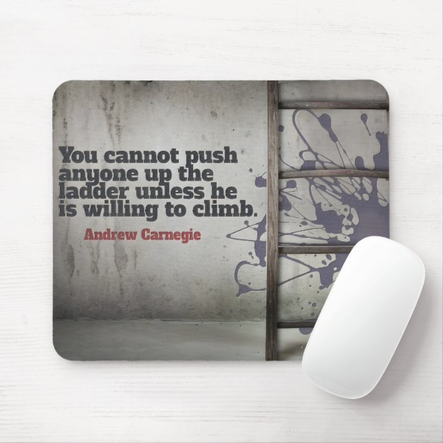 Andrew Carnegie Inspirational Quote "Push up" Mouse Pad (With Mouse)