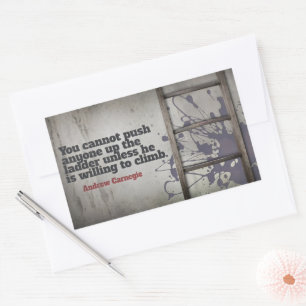 Andrew Carnegie Inspirational Quote "Push up" Sticker