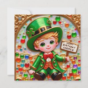 ANDREW ~ Carte d'anniversaire ~ Costume de St. Pat
