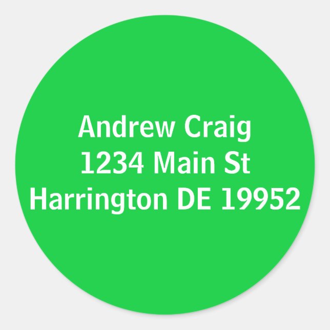 Andrew Craig1234 Main StHarrington DE 19952 Classic Round Sticker (Front)