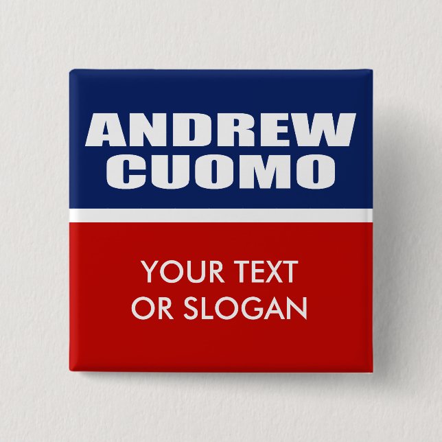 ANDREW CUOMO FOR GOVERNOR 2 INCH SQUARE BUTTON (Front)