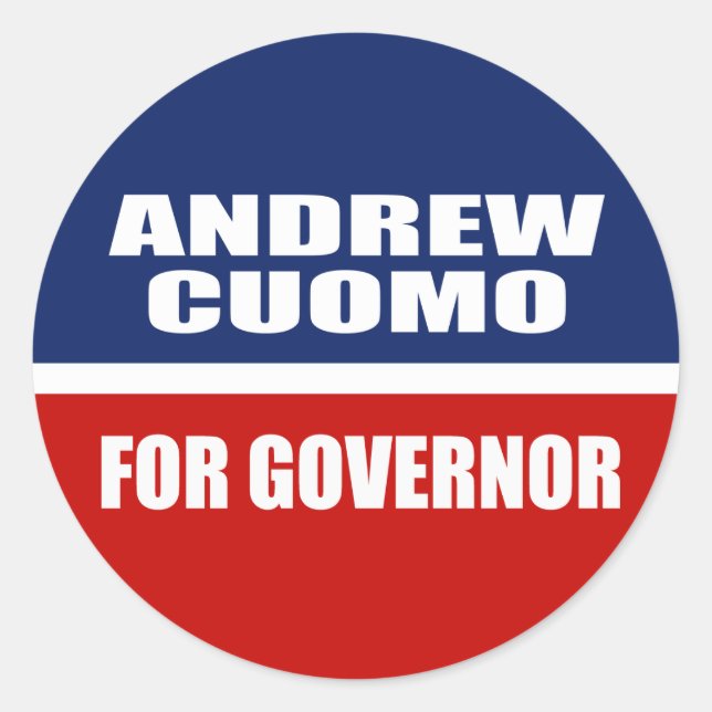 ANDREW CUOMO FOR GOVERNOR CLASSIC ROUND STICKER (Front)
